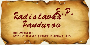 Radislavka Pandurov vizit kartica